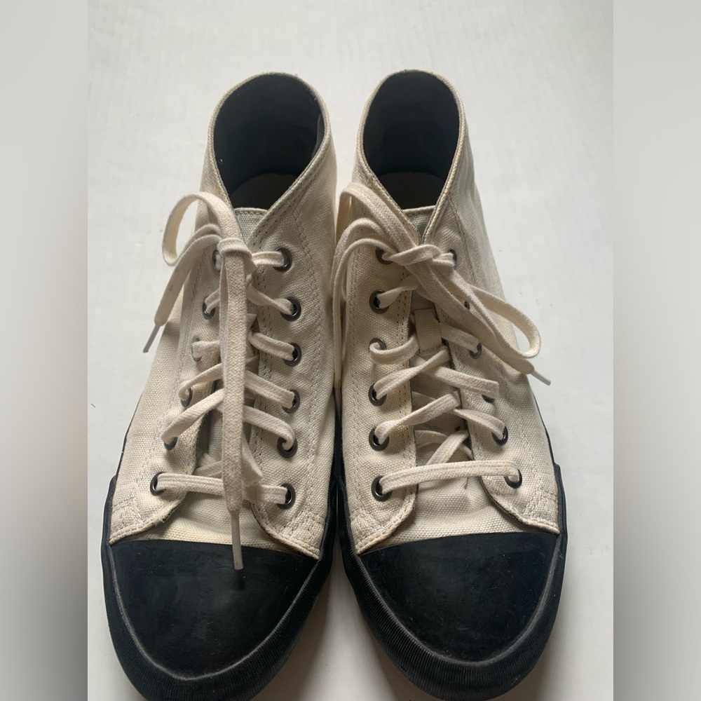 SeaVees White Wall Mid-Cut Men’s 8.5 Oyster Sneakers Cotton